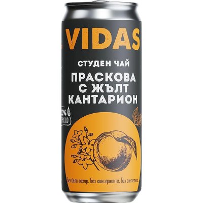 СТУДЕН ЧАЙ ВИДАС ПРАСКОВА КЕН 0.25л/12