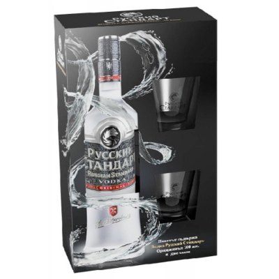 ВОДКА РУСКИ СТАНДАРТ 0.7л+ЧАШИ